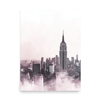 New York City Skyline – Minimalist Watercolor Urban Elegance