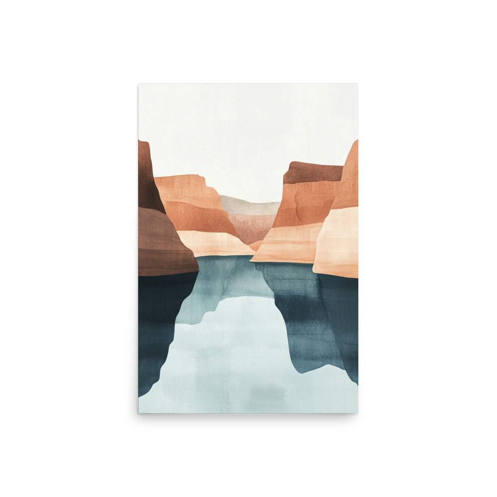 Lake Powell Serenity – Minimalist Watercolor Landscape