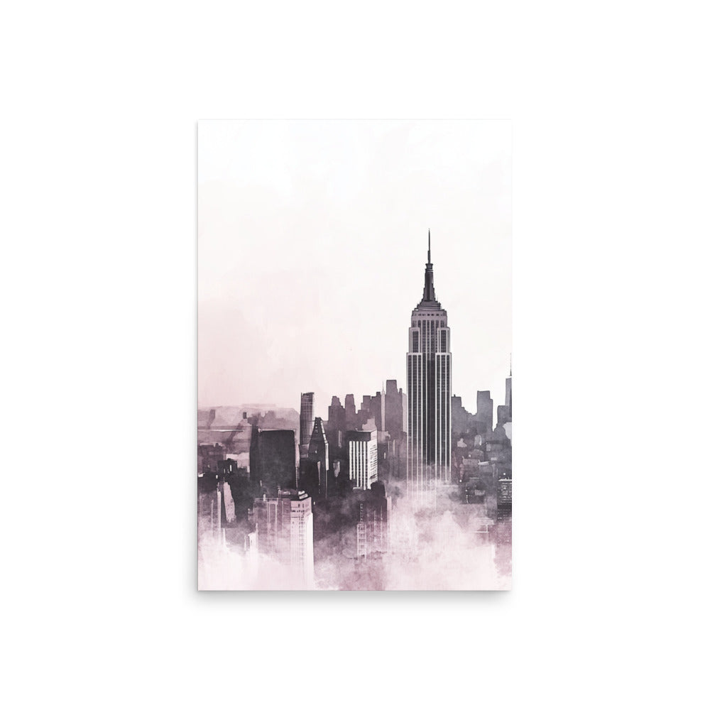 New York City Skyline – Minimalist Watercolor Urban Elegance