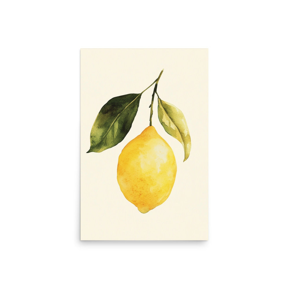 Citrus Charm: Minimalist Watercolor of a Lemon