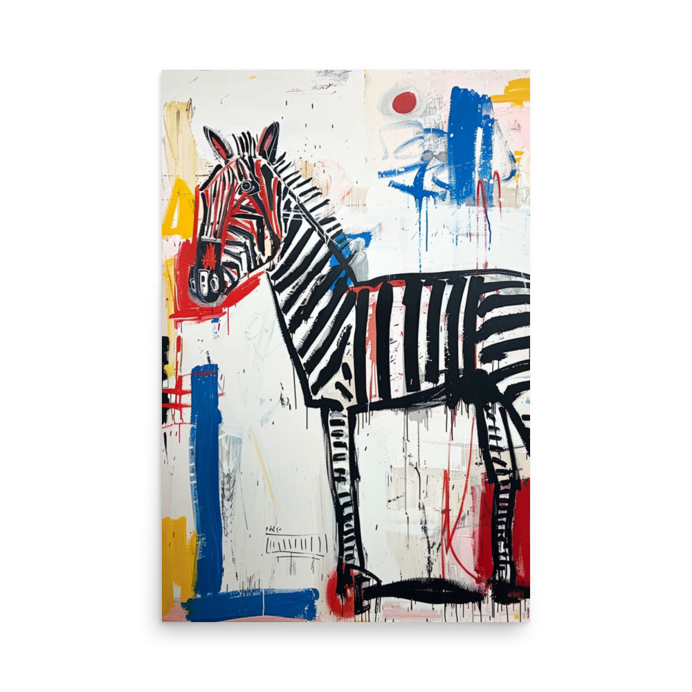 Zebra Zeal: A Vivid Canvas of Abstract Instincts