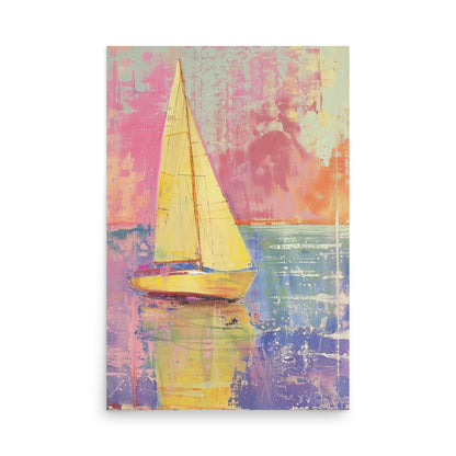 Sailing into the Sunset: Abstract Nautical Art