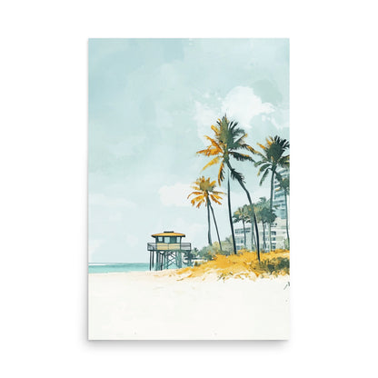 Miami Beach Serenity – Minimalist Watercolor Coastal Charm