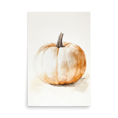 Autumn Essence: Minimalist Watercolor of a Pumpkin