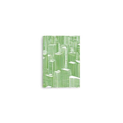 Verdant Urban Labyrinth - Green and White Chicago Skyline Art