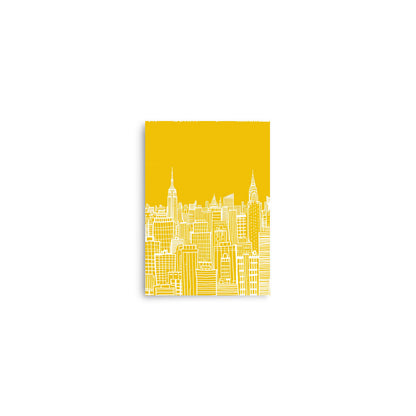 Urban Sunshine - Yellow and White New York City Skyline Line Art