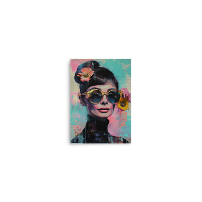 Modern Audrey Hepburn Portrait in Pastel Colors