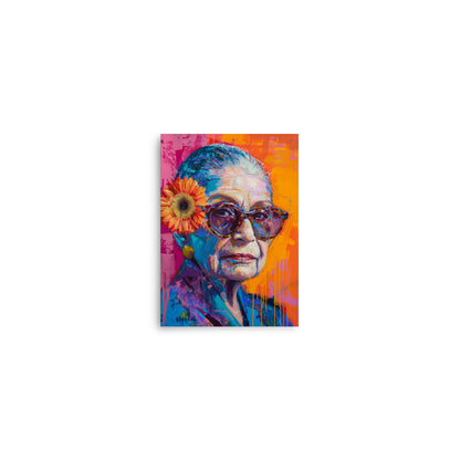 Vibrant Ruth Bader Ginsburg Portrait with Sunflower