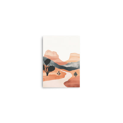 Desert Elegance – Minimalist Watercolor of Moab's Landscape