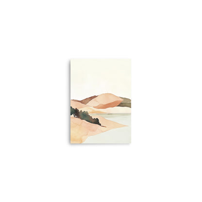 Golden California Coast – Minimalist Watercolor Art