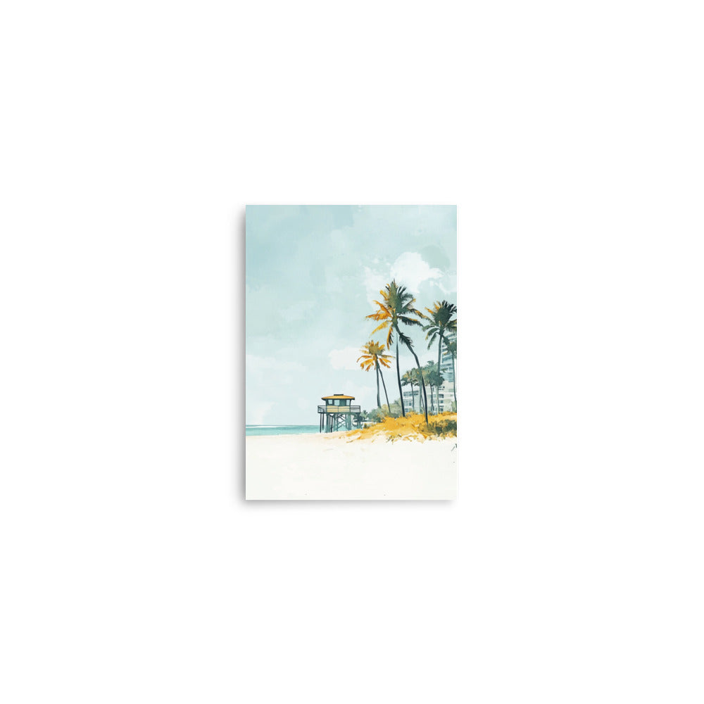 Miami Beach Serenity – Minimalist Watercolor Coastal Charm