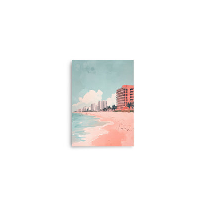 Blush Beachfront – Minimalist Miami Beach Watercolor Print