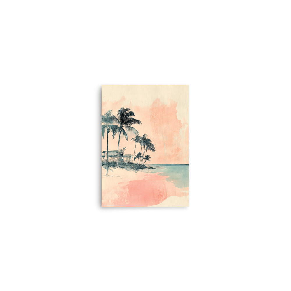 Pastel Miami Shores – Minimalist Coastal Watercolor Art Print