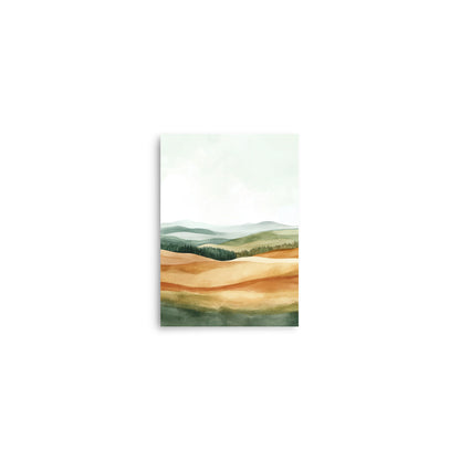 Scottish Rolling Hills – Minimalist Watercolor Landscape Art Print