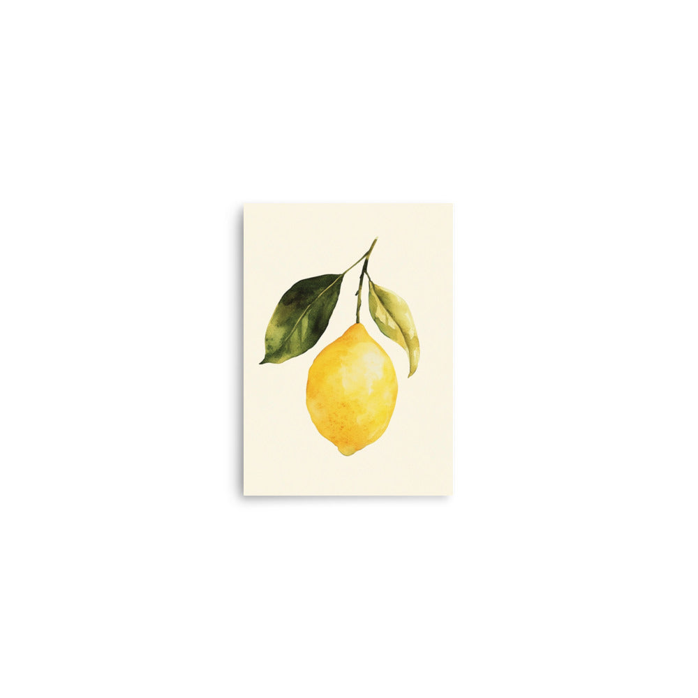 Citrus Charm: Minimalist Watercolor of a Lemon