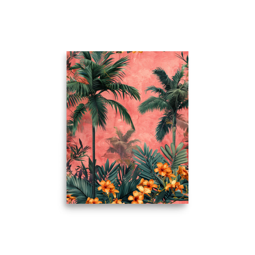 Exotic Floral Paradise: Tropical Flora on Coral