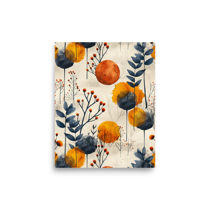 Autumnal Elegance: Abstract Watercolor Botanicals in Warm Hues