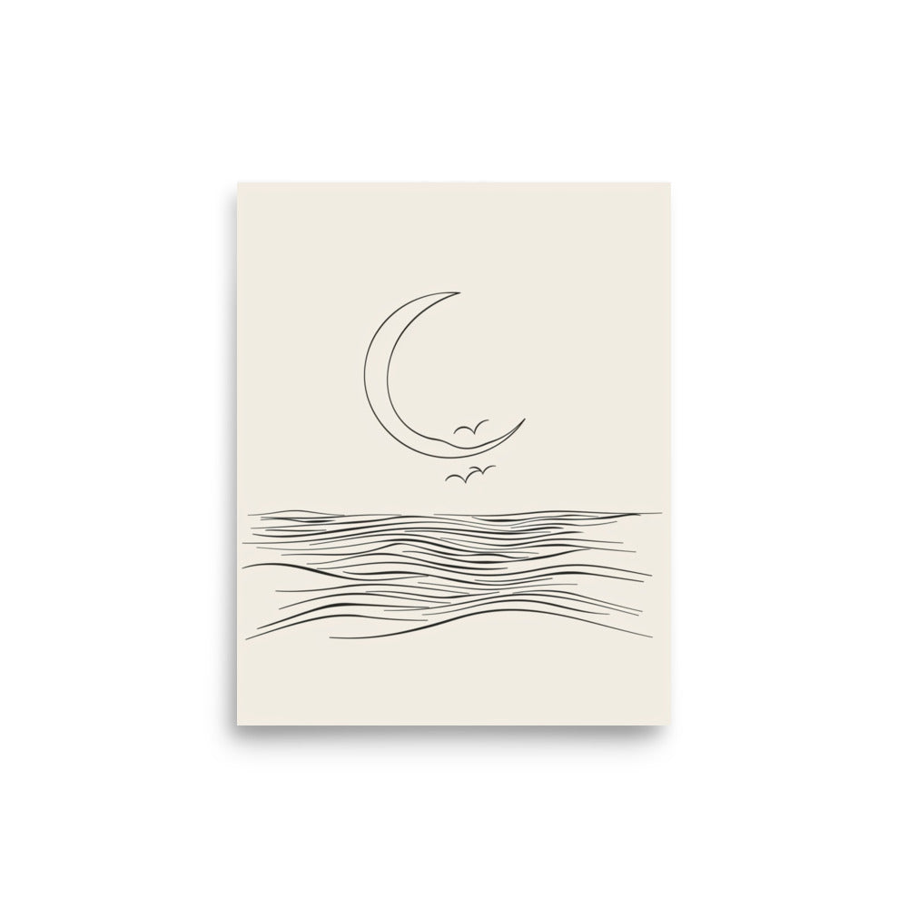 Serenity Seascape - Moonlit Ocean