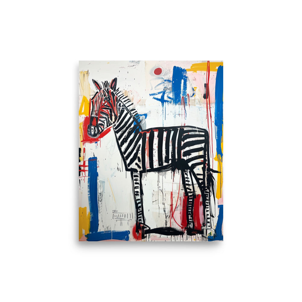 Zebra Zeal: A Vivid Canvas of Abstract Instincts