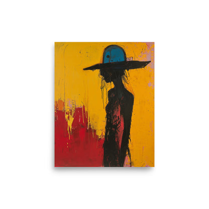 Silhouette of Intrigue: Abstract Woman in Hat