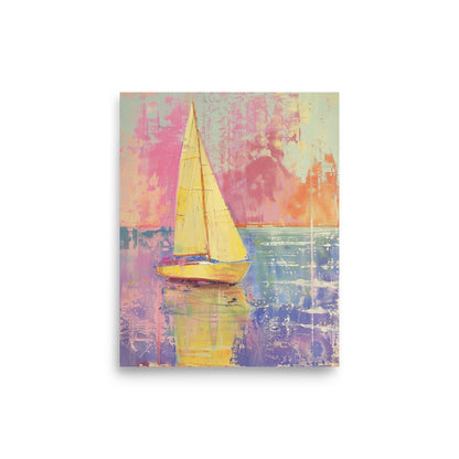 Sailing into the Sunset: Abstract Nautical Art