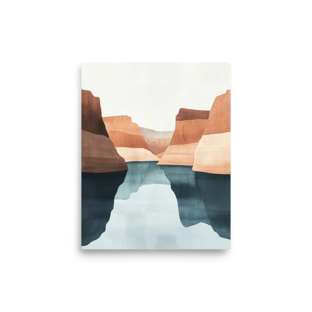 Lake Powell Serenity – Minimalist Watercolor Landscape