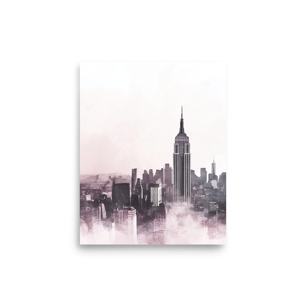 New York City Skyline – Minimalist Watercolor Urban Elegance