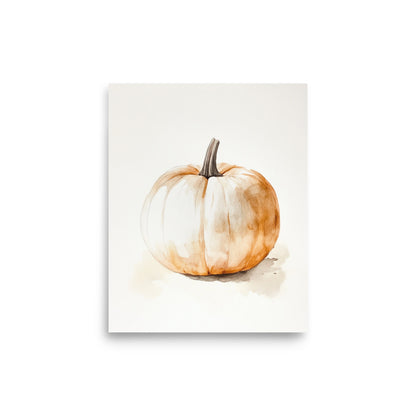 Autumn Essence: Minimalist Watercolor of a Pumpkin